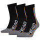 Head Stripe Short Crew 3 pack zwart/grijs